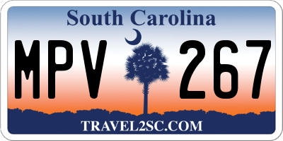 SC license plate MPV267