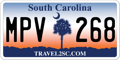 SC license plate MPV268