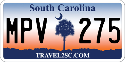 SC license plate MPV275