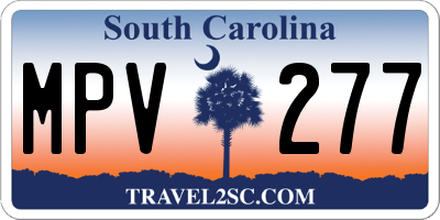 SC license plate MPV277