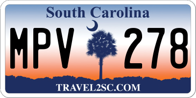 SC license plate MPV278