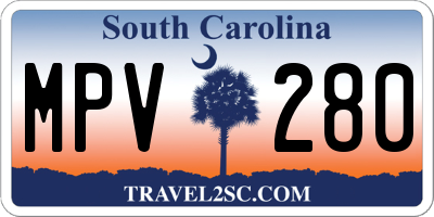 SC license plate MPV280