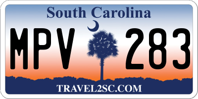 SC license plate MPV283
