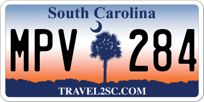 SC license plate MPV284