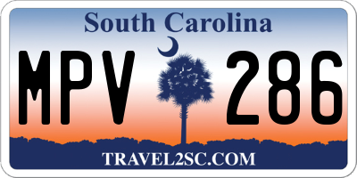 SC license plate MPV286