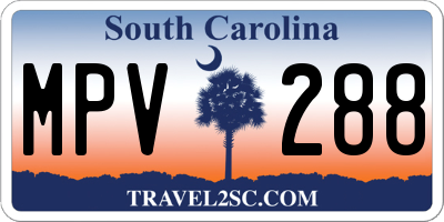 SC license plate MPV288
