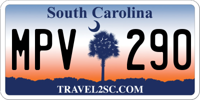 SC license plate MPV290