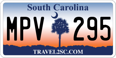 SC license plate MPV295