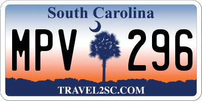 SC license plate MPV296