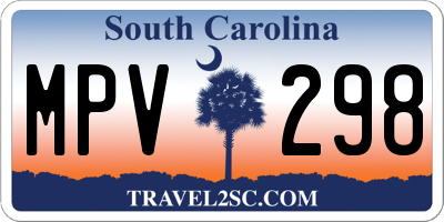 SC license plate MPV298