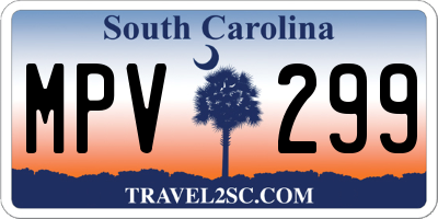 SC license plate MPV299