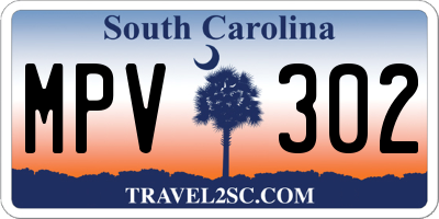 SC license plate MPV302