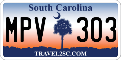SC license plate MPV303