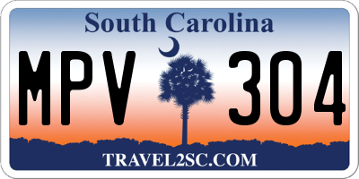 SC license plate MPV304