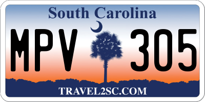 SC license plate MPV305