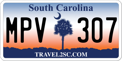 SC license plate MPV307