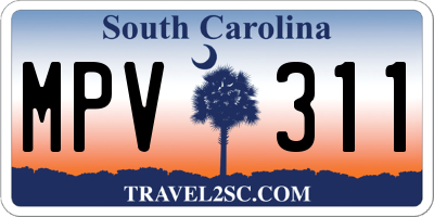 SC license plate MPV311