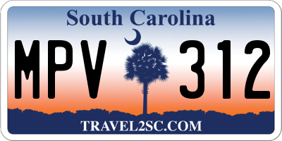 SC license plate MPV312