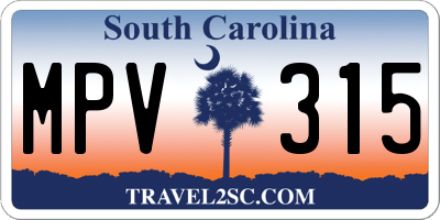 SC license plate MPV315