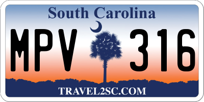 SC license plate MPV316