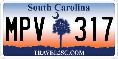 SC license plate MPV317