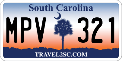 SC license plate MPV321