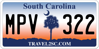 SC license plate MPV322