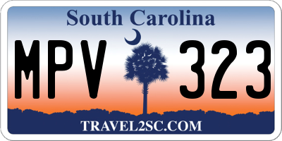 SC license plate MPV323