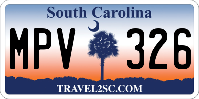 SC license plate MPV326