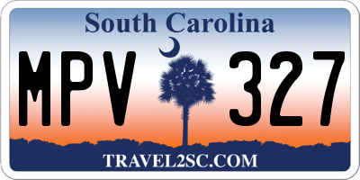 SC license plate MPV327