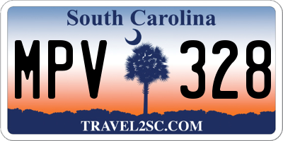 SC license plate MPV328