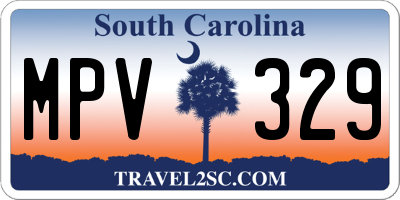 SC license plate MPV329