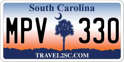 SC license plate MPV330