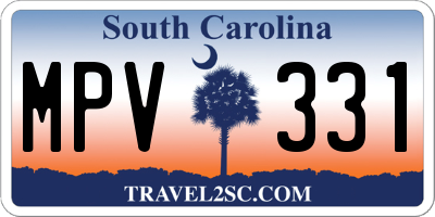 SC license plate MPV331