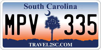 SC license plate MPV335