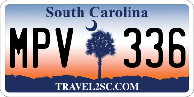 SC license plate MPV336