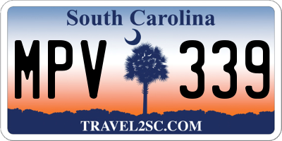 SC license plate MPV339