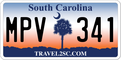 SC license plate MPV341
