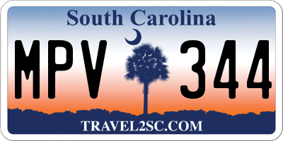 SC license plate MPV344