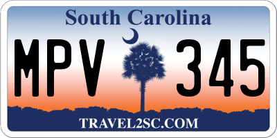 SC license plate MPV345