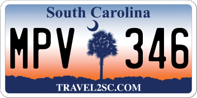 SC license plate MPV346