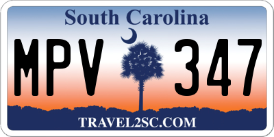 SC license plate MPV347