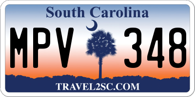 SC license plate MPV348
