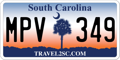 SC license plate MPV349