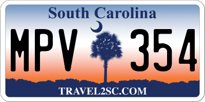 SC license plate MPV354