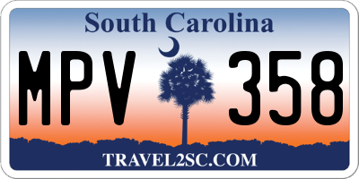 SC license plate MPV358