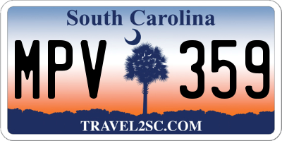 SC license plate MPV359