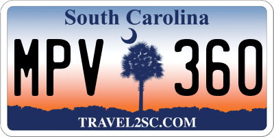 SC license plate MPV360