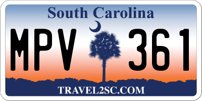 SC license plate MPV361