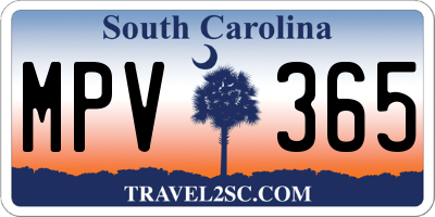 SC license plate MPV365